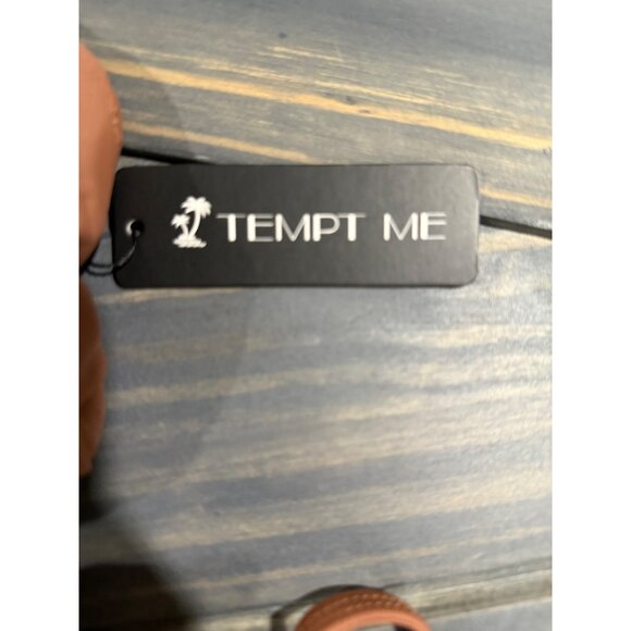 Tempt Me Womens Two-Piece Triangle Bikini Swimsuit Medium Brown Adjustable - Picture 4 of 7